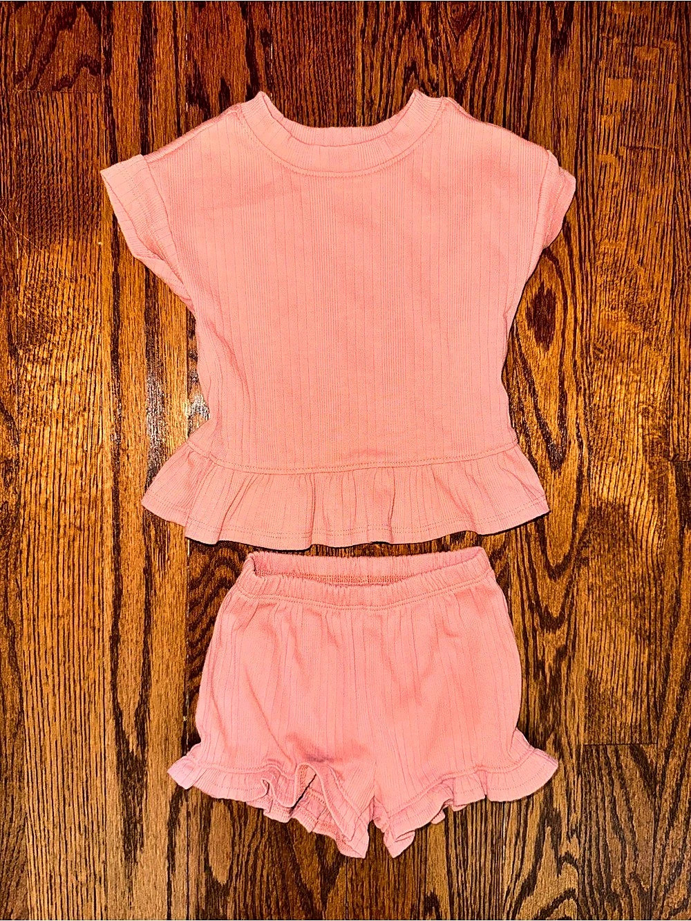Cloud Island Baby Girls' 2pc Peplum Tank Top and Ruffle Shorts Set & Ruffle